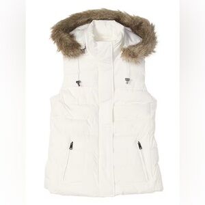 Banana Republic white puffer vest, size S